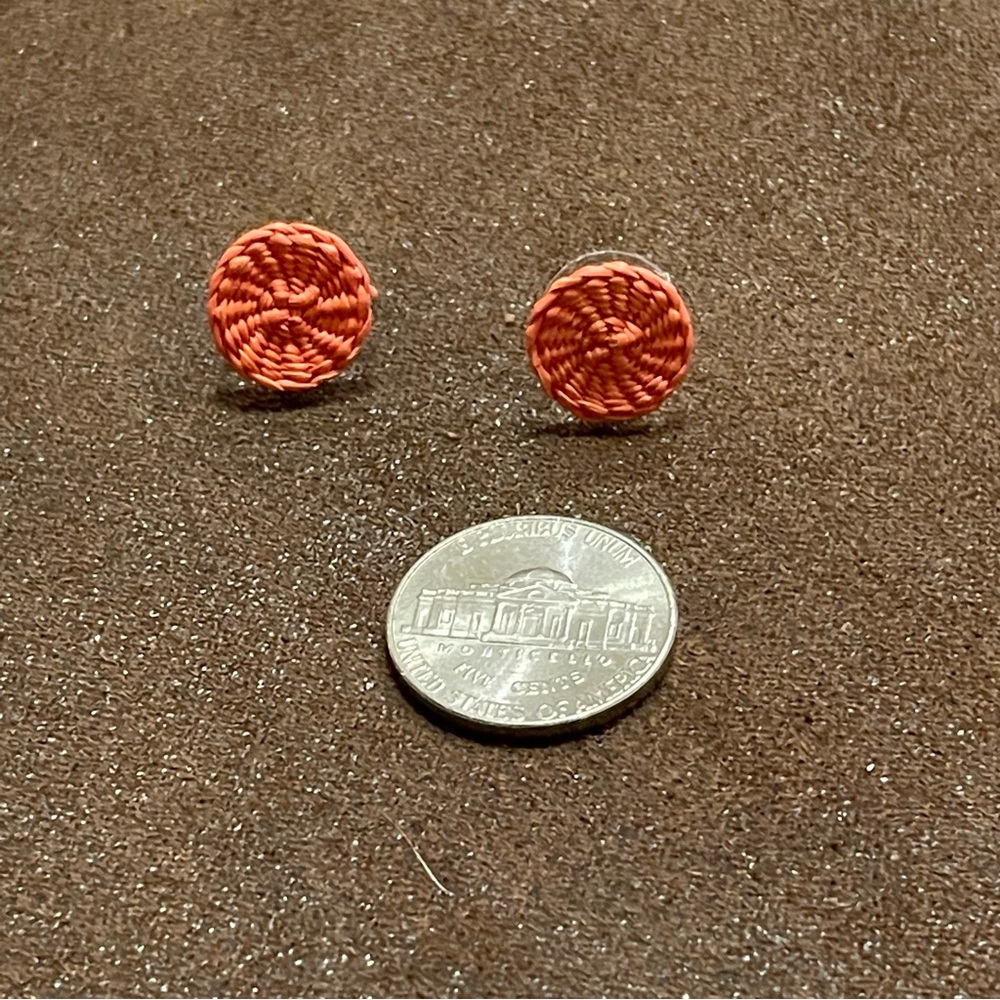 Fun earrings - woven straw?
